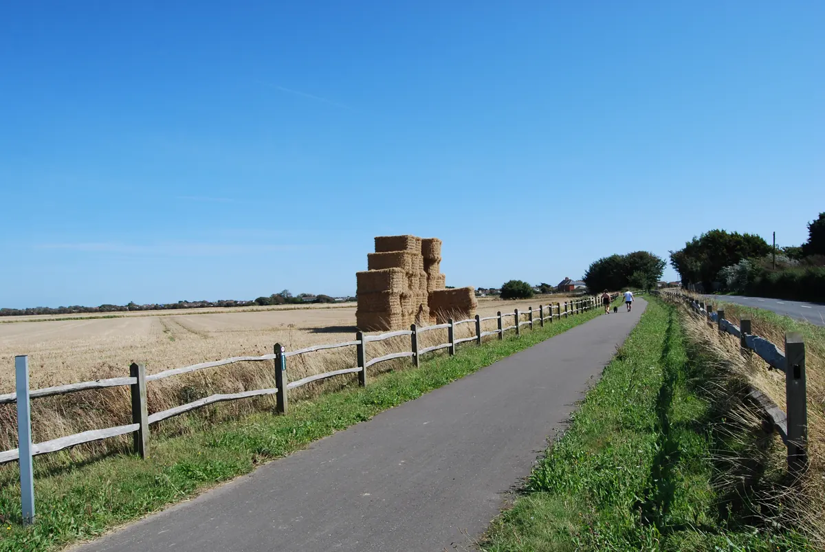 The footpath and cycle path beside Cakeham Road, West Wittering